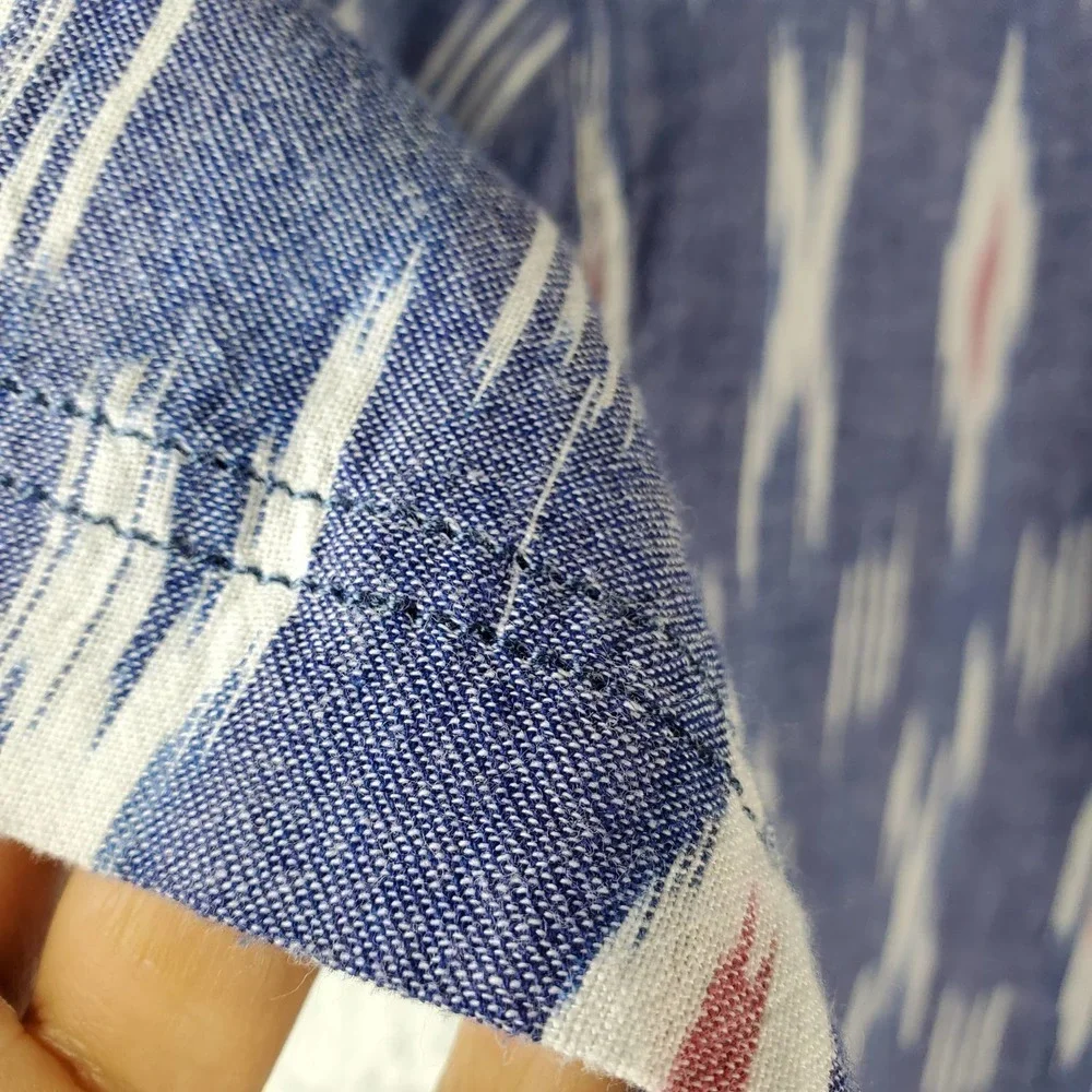Tucker + Tate Polo Blue Chambray Ikat Collared Short Sleeves Top Size L Boys